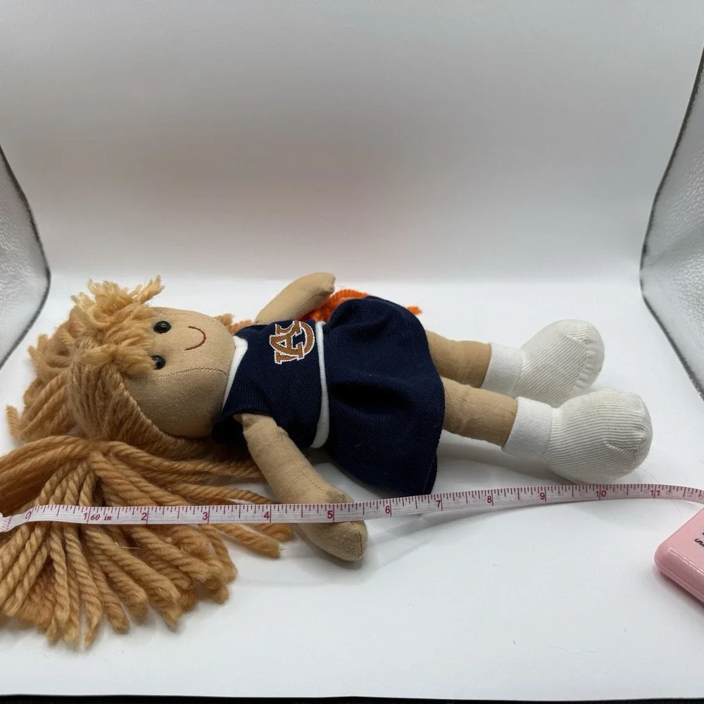 University Of Auburn‎ Tigers  Cloth Doll Cheerleader Blue Outfit Orange Pompom